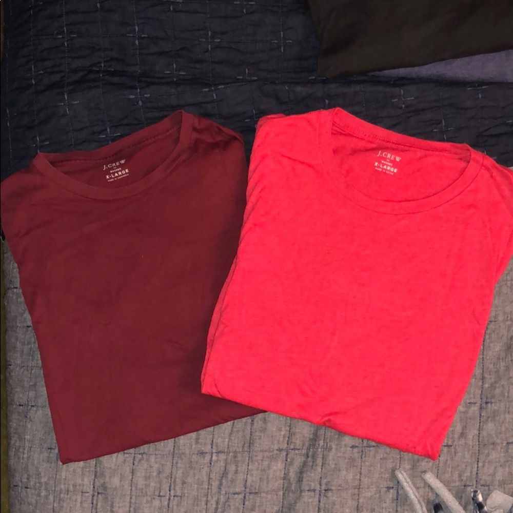 Maroon & Red j crew crew neck T-shirt